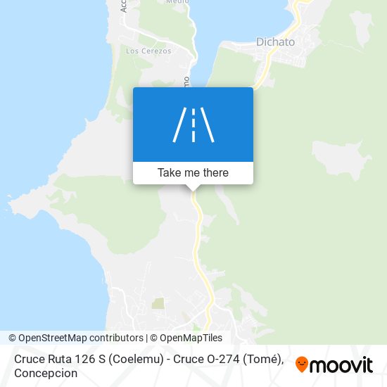 Cruce Ruta 126 S (Coelemu) - Cruce O-274 (Tomé) map