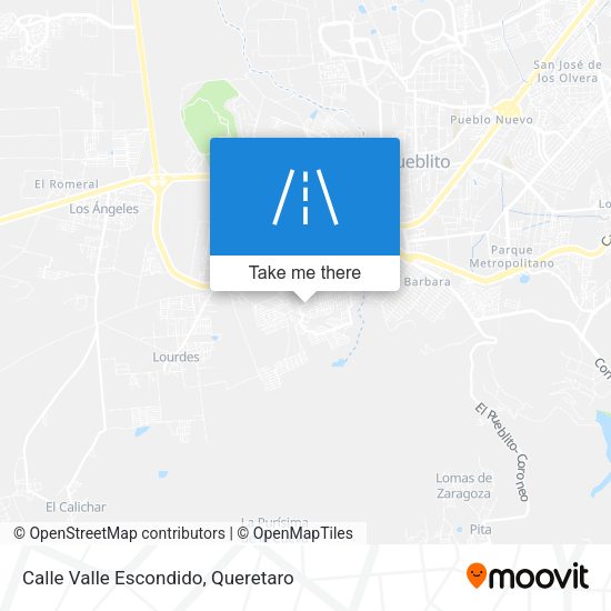 Mapa de Calle Valle Escondido