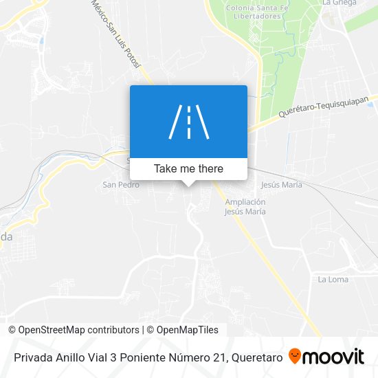 Privada Anillo Vial 3 Poniente Número 21 map