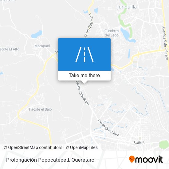 Mapa de Prolongación Popocatépetl
