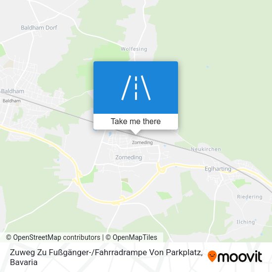 Zuweg Zu Fußgänger- / Fahrradrampe Von Parkplatz map