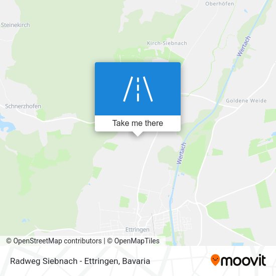 Radweg Siebnach - Ettringen map