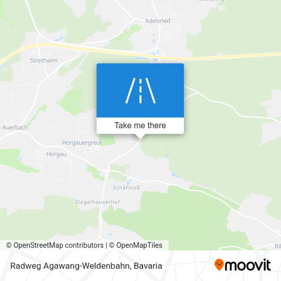 Radweg Agawang-Weldenbahn map