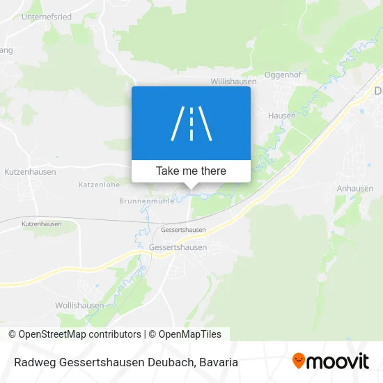 Карта Radweg Gessertshausen Deubach