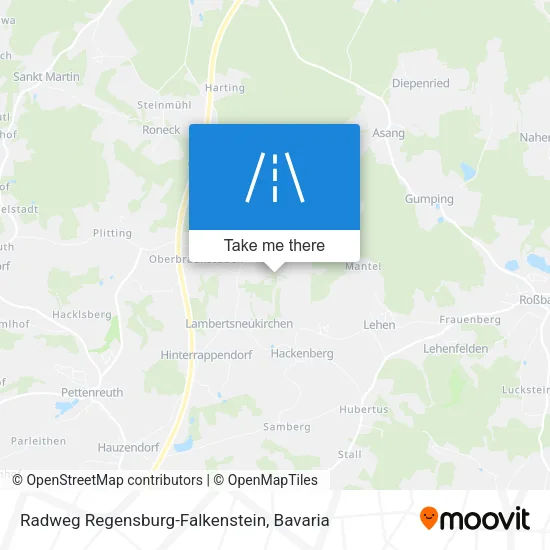 Карта Radweg Regensburg-Falkenstein