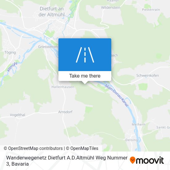 Wanderwegenetz Dietfurt A.D.Altmühl Weg Nummer 3 map
