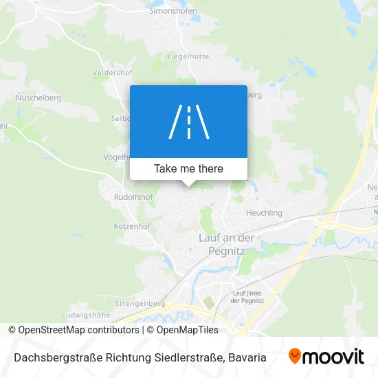 Карта Dachsbergstraße Richtung Siedlerstraße
