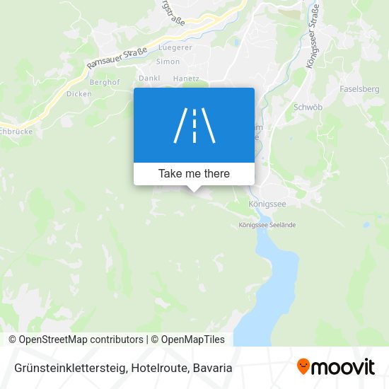 Grünsteinklettersteig, Hotelroute map