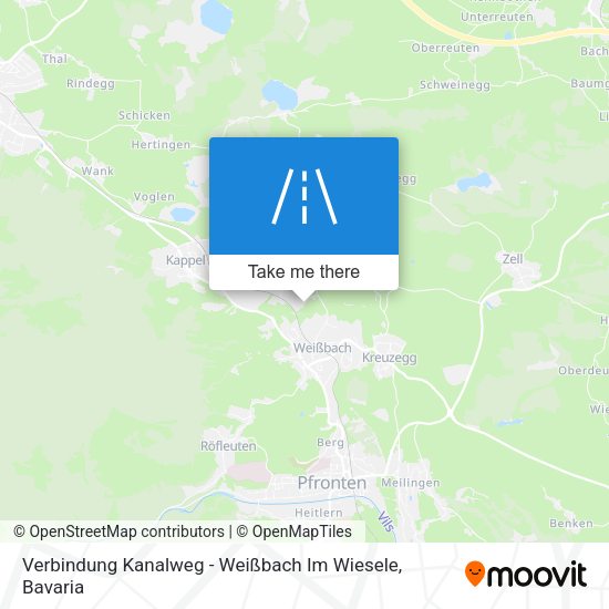 Verbindung Kanalweg - Weißbach Im Wiesele map