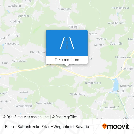Карта Ehem. Bahnstrecke Erlau–Wegscheid
