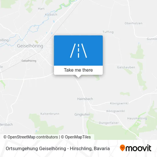 Карта Ortsumgehung Geiselhöring - Hirschling
