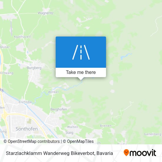 Starzlachklamm Wanderweg Bikeverbot map