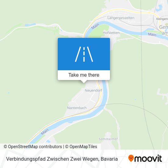 Verbindungspfad Zwischen Zwei Wegen map