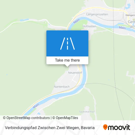 Карта Verbindungspfad Zwischen Zwei Wegen
