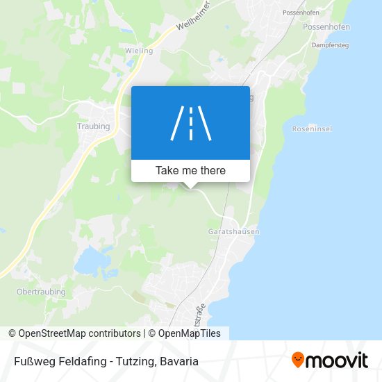 Карта Fußweg Feldafing - Tutzing