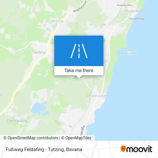 Карта Fußweg Feldafing - Tutzing