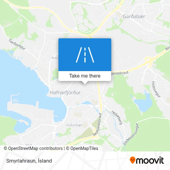 Smyrlahraun map