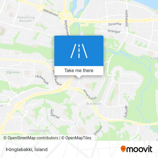 Þönglabakki map