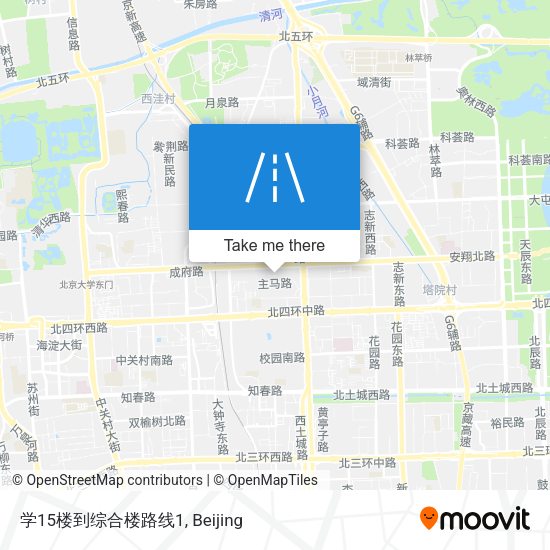 学15楼到综合楼路线1 map