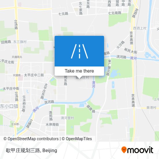 歇甲庄规划三路 map