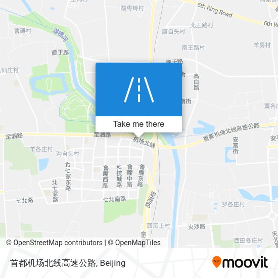 首都机场北线高速公路 map