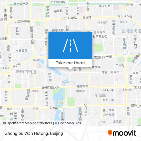 Zhonglou Wan Hutong map