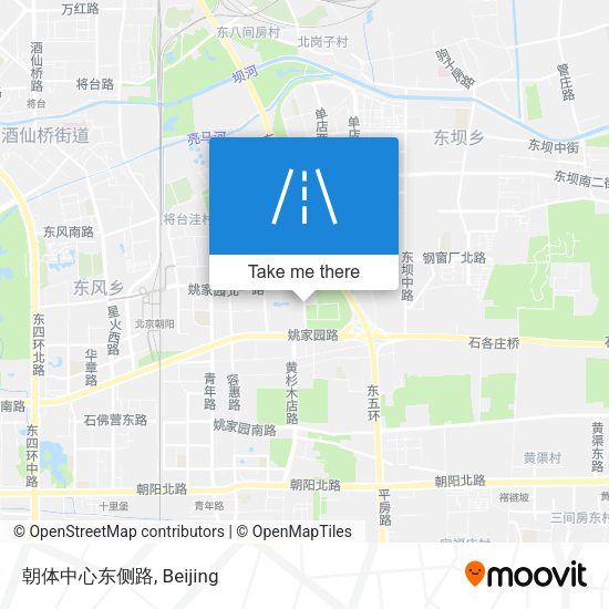 朝体中心东侧路 map