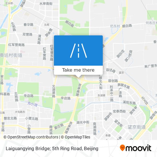 Laiguangying Bridge; 5th Ring Road map