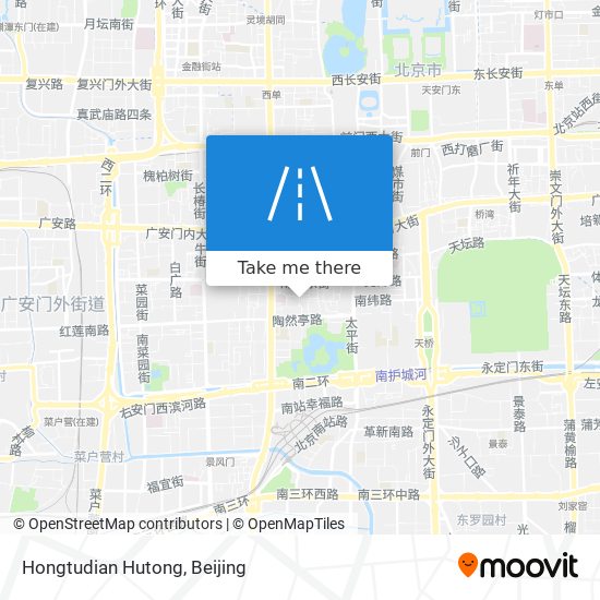 Hongtudian Hutong map