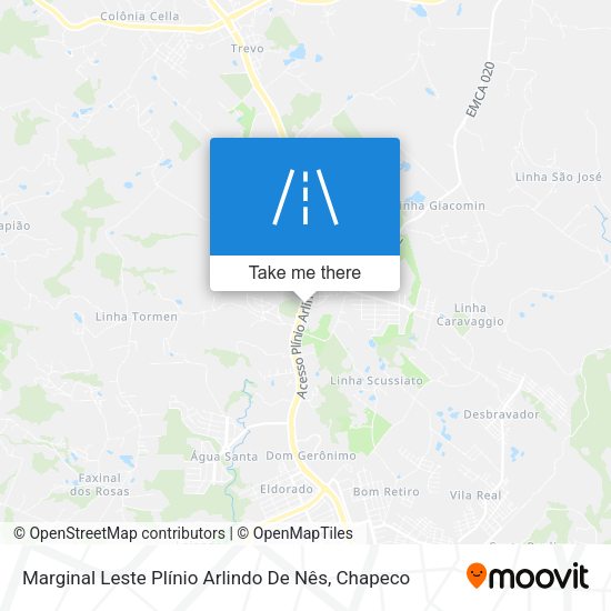 Marginal Leste Plínio Arlindo De Nês map