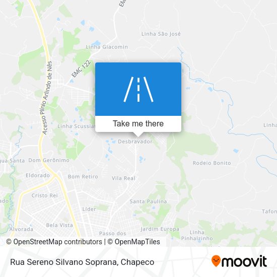 Rua Sereno Silvano Soprana map