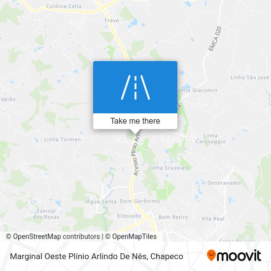 Marginal Oeste Plínio Arlindo De Nês map