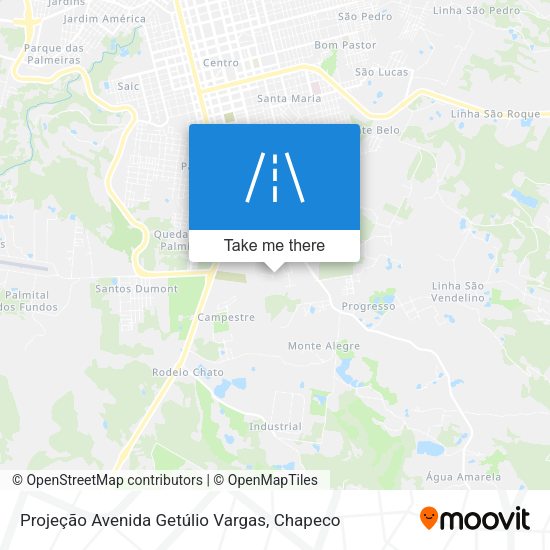 Projeção Avenida Getúlio Vargas map
