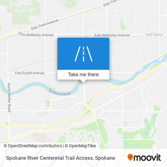 Spokane River Centennial Trail Access map