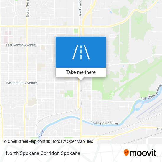 Mapa de North Spokane Corridor