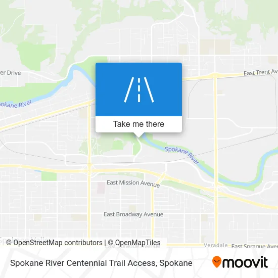 Spokane River Centennial Trail Access map