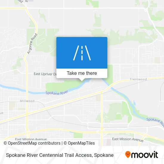 Spokane River Centennial Trail Access map