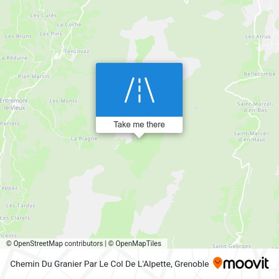 Chemin Du Granier Par Le Col De L'Alpette map