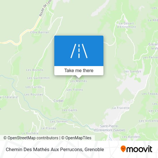 Chemin Des Mathés Aux Perrucons map
