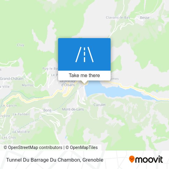 Tunnel Du Barrage Du Chambon map