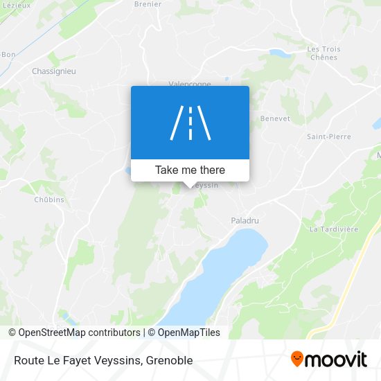 Route Le Fayet Veyssins map