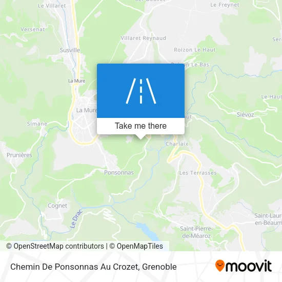 Chemin De Ponsonnas Au Crozet map