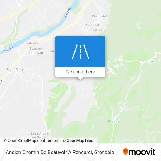 Ancien Chemin De Beauvoir À Rencurel map