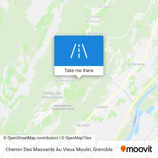 Chemin Des Massards Au Vieux Moulin map