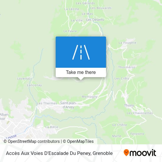 Accès Aux Voies D'Escalade Du Peney map