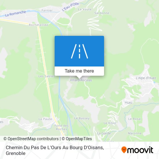 Chemin Du Pas De L'Ours Au Bourg D'Oisans map