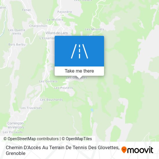 Chemin D'Accès Au Terrain De Tennis Des Glovettes map