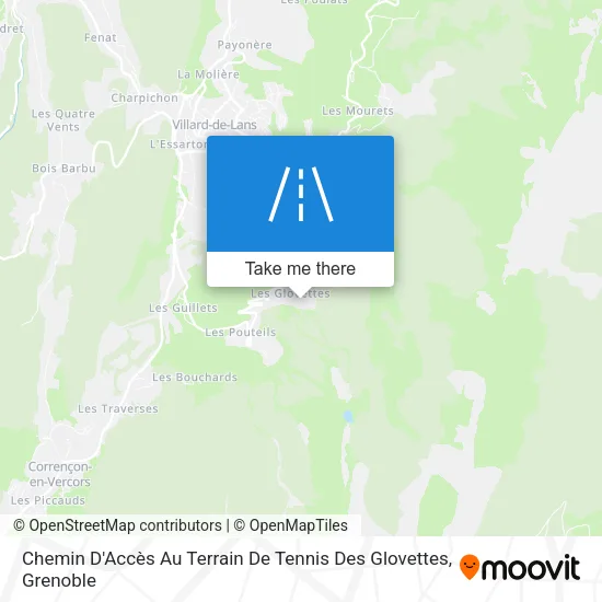 Chemin D'Accès Au Terrain De Tennis Des Glovettes map