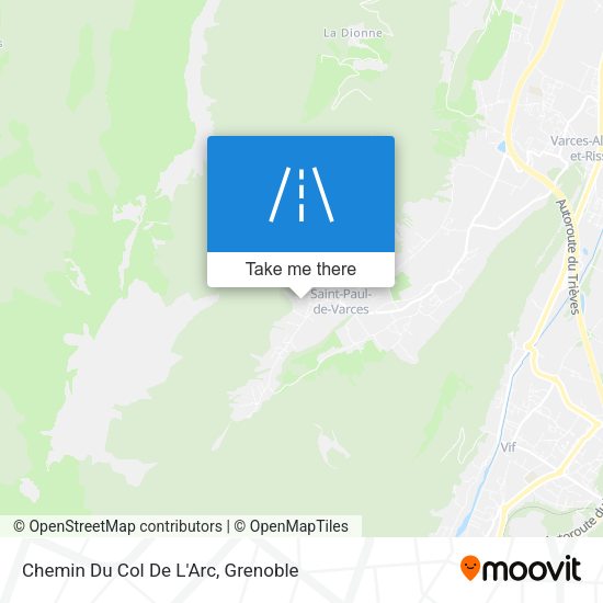 Chemin Du Col De L'Arc map