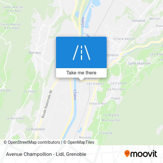 Avenue Champollion - Lidl map